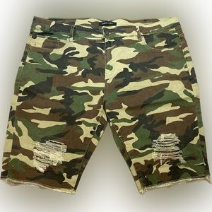 Men’s Camo Denim Shorts, Size 44, Embellish Brand